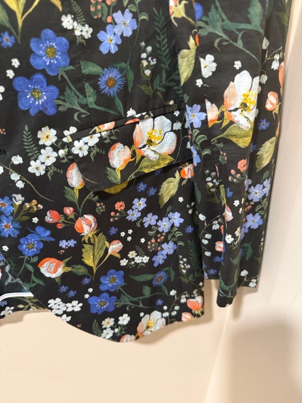 R13 Black Floral Printed Women's Blazer - Picture 5 of 5
